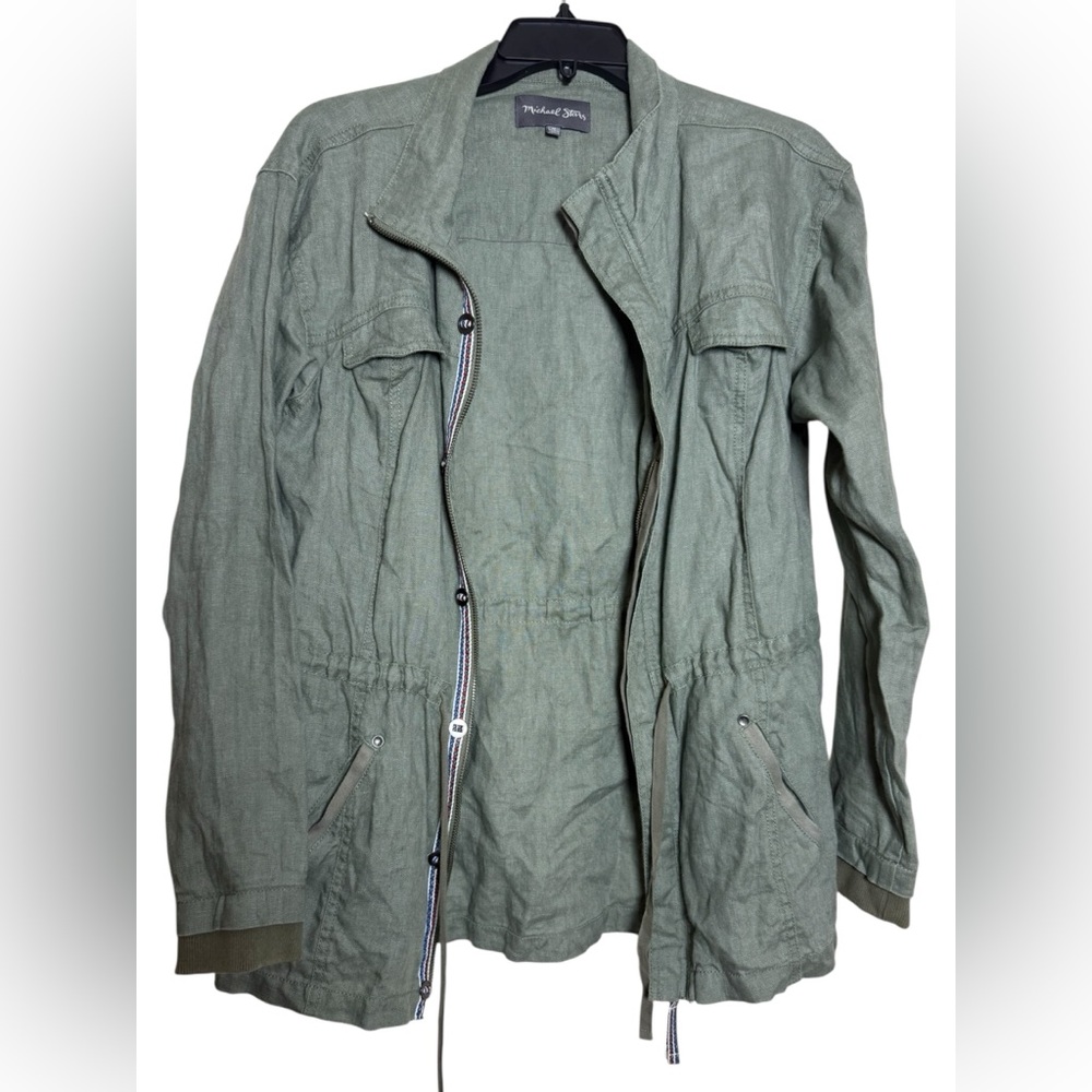 Michael Stars Linen Zip Up Jacket